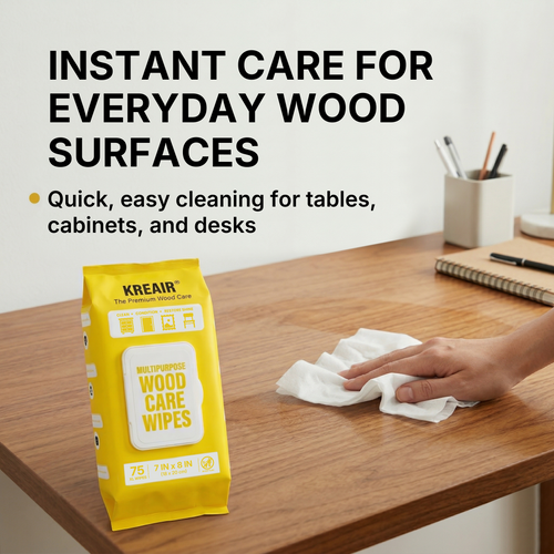 Kreair Multipurpose Wood Care Wipes XL 75 Ct