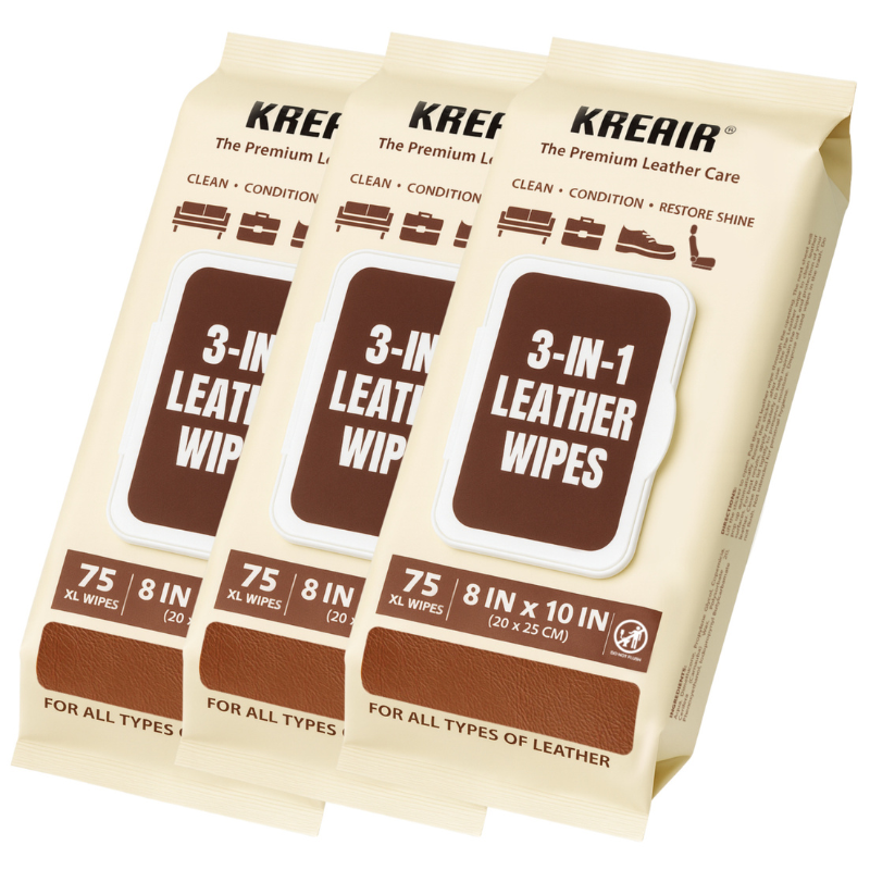 Kreair 3in1 Leather Wipes XL 75 Ct